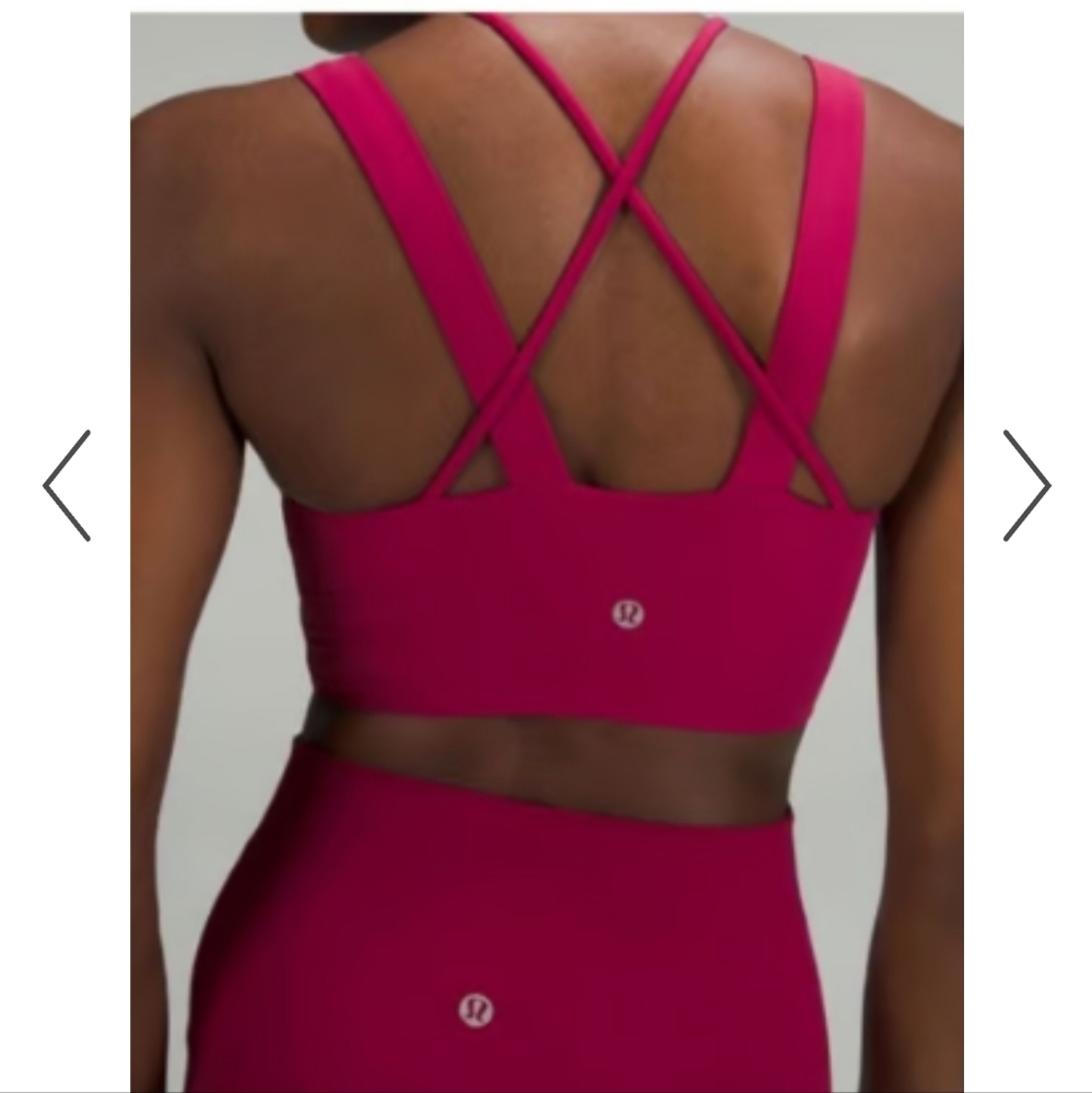 Lululemon Sports Bra Small A-D Cup Pretty Pink Multiway Wide Straps Gym Yoga Top